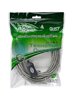 Кабель AM/AF USB2.0 10м AOpen удлинитель активный(с усилителем) USB2.0-repeater, ACU823-10M