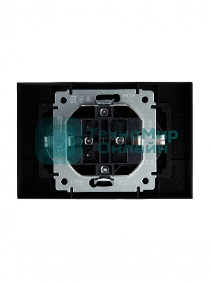Розетка 2-местная IEK BRITE РС12-3-БрГ с заземлением, без защитных шторок, 16А в сборе, графит