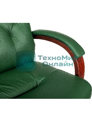 Кресло Бюрократ T-9928Walnut зеленый, кожа