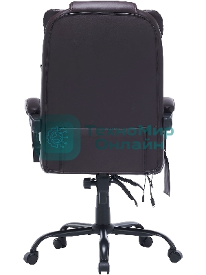 Кресло Cactus CS-CHR-OC03M-BR темно-коричневый, экокожа, подголовник