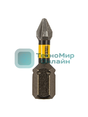 Набор бит торсионных Denzel PH1x25 мм, лазерная обработка шлица, сталь S2, 10 шт.