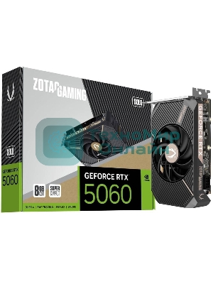 Видеокарта Zotac RTX 5060 SOLO 8Gb GDDR7 128bit 3xDP HDMI 1FAN LITE PACK