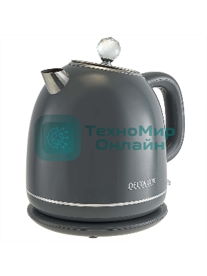 Чайник электрический Delta LUX DE-1018 (1,7 л. металл/пластик) серый