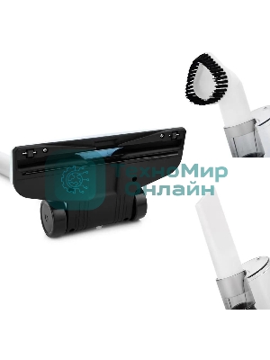 Пылесос вертикальный Kitfort KT-586-2 голубой, питание от сети, 400 Вт, уборка сухая, пылесборник 1,2 л