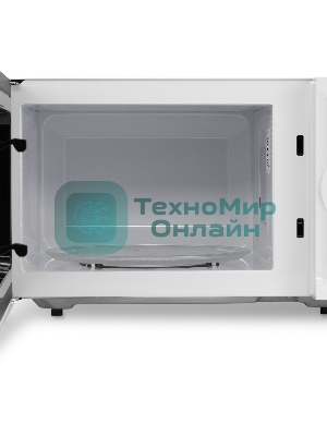 Микроволновая печь Hyundai HYM-D3007 белый/черный, 23 л, 800 Вт, переключатели - кнопки, электронный поворотный механизм