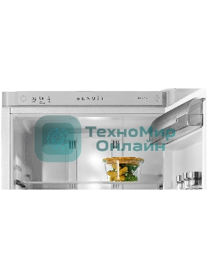 Холодильник BENOIT-344E серебристый металлопласт, с системой онлайн мониторинга двухкамерный 213/90л морозилка снизу, No Frost