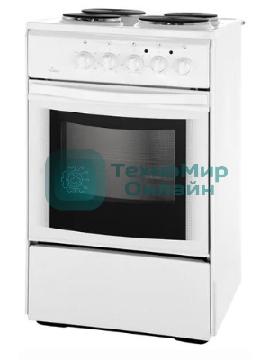 Плита электрическая Flama AE 1406 W белый, конфорок 4 электрических, духовка 50 л, 50 см x 85 см x 60 см