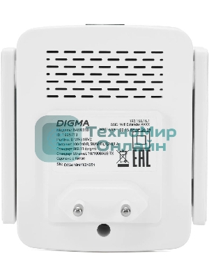 Повторитель беспроводного сигнала Digma D-WR310 (D-WR310V2) N300 Wi-Fi белый