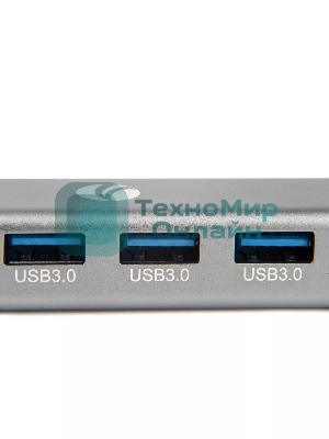 USB-концентратор USB 3.1 Type-Cm --> RJ-45+3port USB3.0(f) Aluminum Shell VCOM DH311A