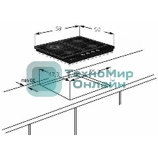 Газовая варочная панель встраиваемая Monsher MKFG 60 G-GFT черный