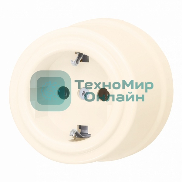 Розетка Bironi B1-101-24 с/з Лизетта пластик, песочное золото