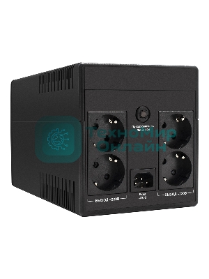 Источник бесперебойного питания ExeGate SpecialPro UNB-1200.LED.AVR.EURO.RJ 1200VA/750W, LED, AVR, 4 евророзетки, RJ45/11, черный