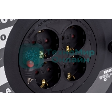 Удлинитель на катушке 4х30 м 2P+PE 10А УК30 с термозащ. 3х1.0 кв.мм GENERICA IEK WKP10-10-04-30-G