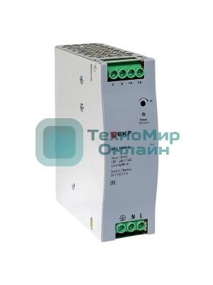 Блок питания на дин рейку EKF DR-E-120W-24 120 вт,Uвх ~ 220 В AC, Uвых - 24 В DC постоянного тока