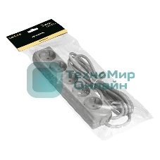 Удлинитель ExeGate ECE-5-3G (EX285823RUS), серый, 3 м, евровилка с заземлением, 5 евророзеток с заземлением, 2200 Вт