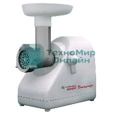 Мясорубка электрическая Белвар Помощница КЭМ-П2У 304-04 белый, 1500 Вт, 0.4 кг/мин, реверс, насадки - 6