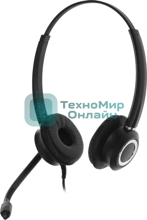 Гарнитура VT VT6200-D чёрный-серебристый, проводная, USB