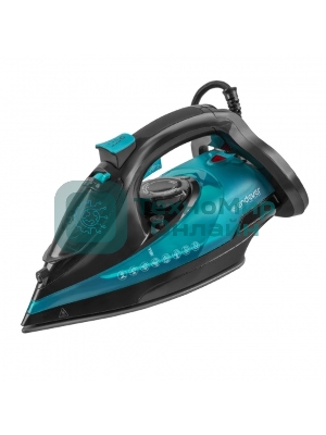 Утюг Endever Delta-227 черный/лазурно-синий, 2400 Вт, 50 г/мин, 150 г/мин, 330 мл