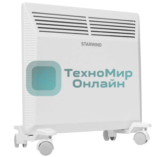 Конвектор электрический Starwind SHV5010, белый, 1000 Вт, 15 м2, термостат, 1 режим мощности