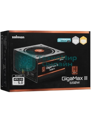 Блок питания Zalman ZM650-GV3 RTL, 650Вт, 80 PLUS Bronze, 120мм, черный