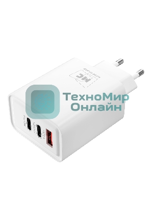 Сетевое зарядное устройство MORE CHOICE NC90 1USB+2Type-C 3.0A PD 45W, белый
