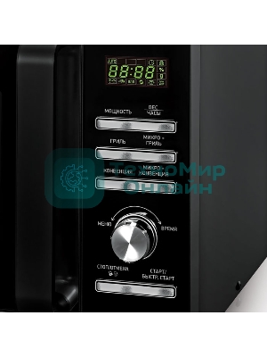 Микроволновая печь BBK 25MWC-991T/B черный/серебристый, 25 л, 900 Вт, переключатели - кнопки, поворотный механизм