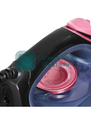 Утюг Hyundai H-SI01623 черный/розовый, 2400 Вт, 20 г/мин, 160 г/мин, 250 мл