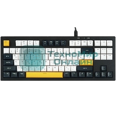 Клавиатура проводная Ritmix RKB-587BL синий-белый-оранжевый