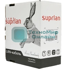 Кабель сетевой информационный Suprlan 01-0333-1, cat.5e U/UTP, 4 пары, 24AWG, PVC, внутренний, 50м, серый