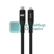 Дата-кабель MORE CHOICE (4620202554581) K83ia 2м USB 3.0A PD 27W для Lightning ng 8-pin -2 м, черный