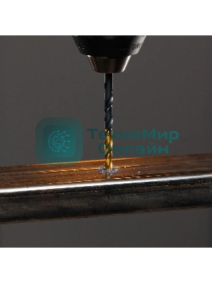 Сверло по металлу Denzel 4 мм, HSS-Tin, Golden Tip, 10 шт.