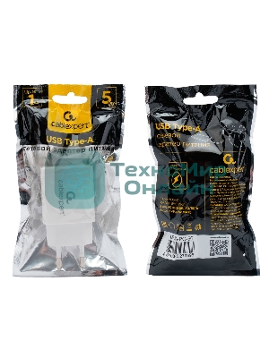 Сетевое зарядное устройство Cablexpert MP3A-PC-56, 5Вт, 1А, 1хUSB, белый, пакет