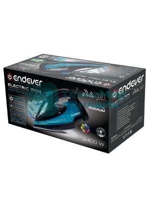 Утюг Endever Delta-227 черный/лазурно-синий, 2400 Вт, 50 г/мин, 150 г/мин, 330 мл