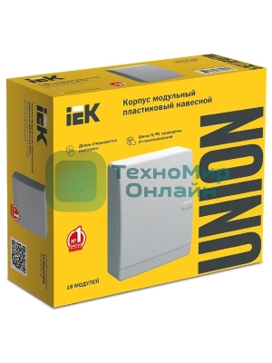 Корпус пластиковый IEK UNION Compact UIC-KP13-N-18-41-K01 ЩРН-П-18 IP41 белая дверь