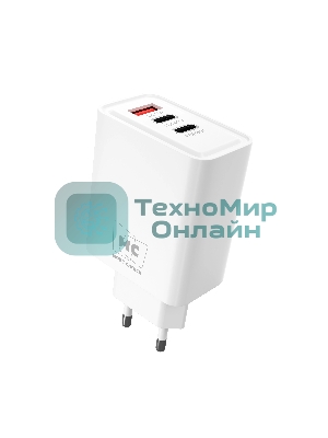 Сетевое зарядное устройство MORE CHOICE NC90 1USB+2Type-C 3.0A PD 45W, белый