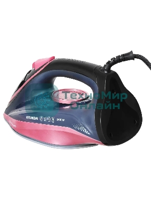 Утюг Hyundai H-SI01623 черный/розовый, 2400 Вт, 20 г/мин, 160 г/мин, 250 мл