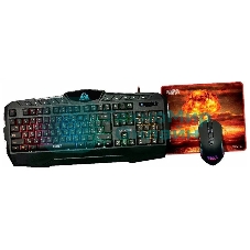 Комплект клавиатура+мышь Qumo Wartime проводной, USB, 3200 DPI, чёрный