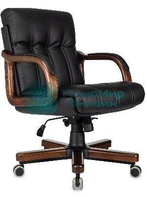 Кресло Бюрократ T-9932W-LOW-Eco черный, экокожа