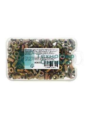 Заклепки резьбовые Denzel стальные, оцинкованные, М3, пластиковый кейс, 200 шт.