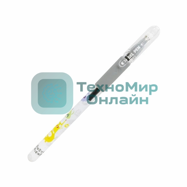 Ручка гелевая Deli EG101-BK прозрачный, d=0.5мм, черные чернила, игловидный пишущий наконечник, резиновая манжета