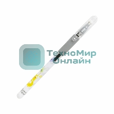 Ручка гелевая Deli EG101-BK прозрачный, d=0.5мм, черные чернила, игловидный пишущий наконечник, резиновая манжета