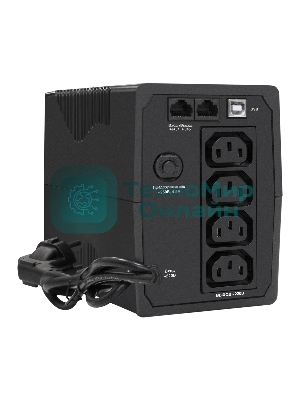 Источник бесперебойного питания ExeGate Power Back BNB-1000.LED.AVR.4C13.RJ.USB 1000VA/550W, LED, AVR, 4*C13, RJ45/11,USB, черный