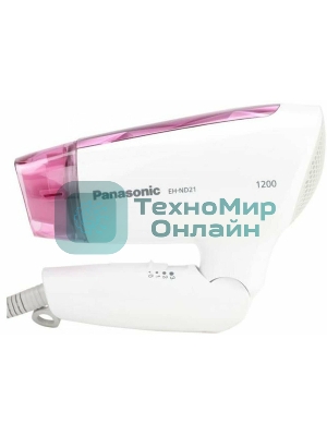 Фен Panasonic EH-ND21-P615 белый/розовый, 1200 Вт, компактный