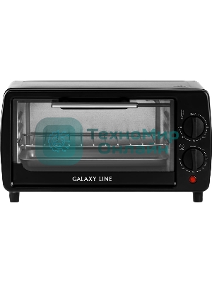 Мини-печь Galaxy Line GL 2625, черный, 8 л, 1000 Вт, таймер на 60 минут, индикатор работы, автоотключение