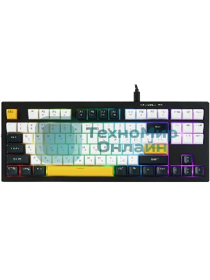 Клавиатура проводная Ritmix RKB-587BL синий-белый-оранжевый