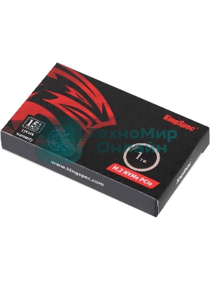 Накопитель SSD M.2 KingSpec NX-1Tb, PCIe 3.0 x4, NVMe, R/W 3400/3100