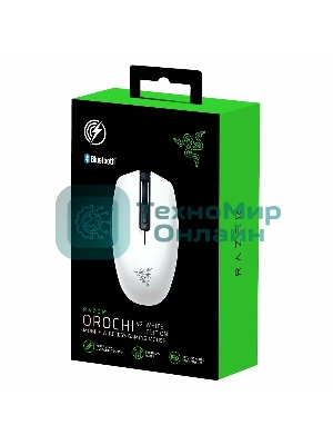 Мышь беспроводная Razer Orochi V2 белый, 18000 dpi, радиоканал, Bluetooth, USB, кнопки - 6
