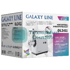 Мясорубка электрическая Galaxy GL 2411 белый, 1200 Вт, 1.3 кг/мин, реверс, защита от перегрузки, металлический лоток, насадки - 5