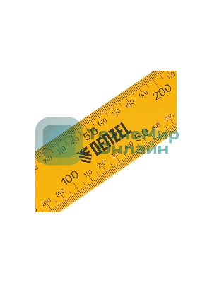 Угольник Denzel стальной, 200 мм х 300 мм, ультрафиолетовая печать (измерительная шкала)