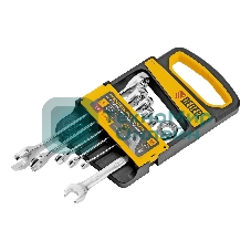 Набор ключей комбинированных трещоточных Denzel 6-17 мм, 6 шт., CrV, матовый хром